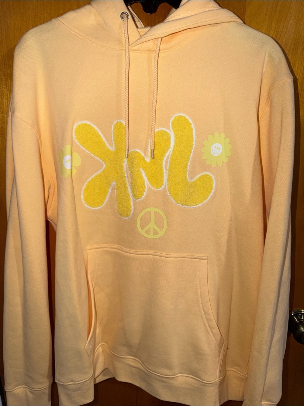 Women's KNJ Peach & Yellow Graphic Hoodie